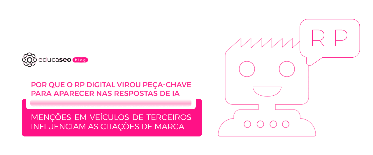 imagem horizontal com desenho minimalista de um robô dizendo RP